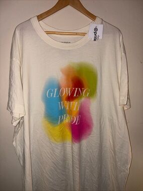 Target White Tee with Multicolor Pride Graphic